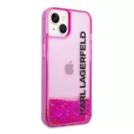   Karl Lagerfeld Liquid Glitter Elong Apple iPhone 14 Plus hátlap tok, rózsaszín