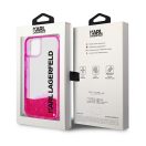 Karl Lagerfeld Liquid Glitter Elong Apple iPhone 14 Plus hátlap tok, rózsaszín