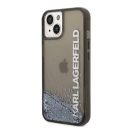Karl Lagerfeld Liquid Glitter Elong Apple iPhone 14 Plus hátlap tok, fekete