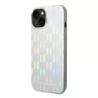   Karl Lagerfeld Monogram Iridescent Apple iPhone 14 Plus hátlap tok, ezüst