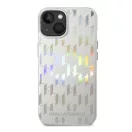 Karl Lagerfeld Monogram Iridescent Apple iPhone 14 Plus hátlap tok, ezüst