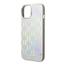 Karl Lagerfeld Monogram Iridescent Apple iPhone 14 Plus hátlap tok, ezüst
