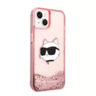   Karl Lagerfeld Glitter Choupette Head Apple iPhone 14 Plus hátlap tok, rózsaszín