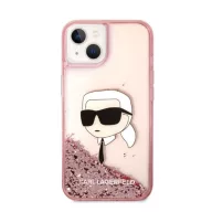   Karl Lagerfeld Glitter Karl Head Apple iPhone 14 Plus hátlap tok, rózsaszín