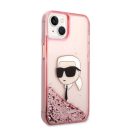 Karl Lagerfeld Glitter Karl Head Apple iPhone 14 Plus hátlap tok, rózsaszín