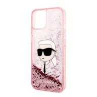   Karl Lagerfeld Glitter Karl Head Apple iPhone 14 Plus hátlap tok, rózsaszín