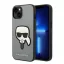 Karl Lagerfeld Saffiano Karl's Head Patch Apple iPhone 14 Plus hátlap tok, ezüst