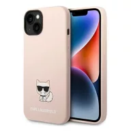   Karl Lagerfeld Silicone Choupette Body Apple iPhone 14 Plus hátlap tok, halvány rózsaszín