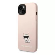   Karl Lagerfeld Silicone Choupette Body Apple iPhone 14 Plus hátlap tok, halvány rózsaszín