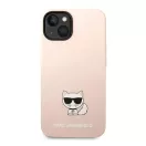 Karl Lagerfeld Silicone Choupette Body Apple iPhone 14 Plus hátlap tok, halvány rózsaszín