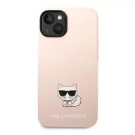   Karl Lagerfeld Silicone Choupette Body Apple iPhone 14 Plus hátlap tok, halvány rózsaszín