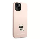 Karl Lagerfeld Silicone Choupette Body Apple iPhone 14 Plus hátlap tok, halvány rózsaszín