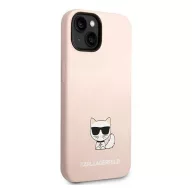   Karl Lagerfeld Silicone Choupette Body Apple iPhone 14 Plus hátlap tok, halvány rózsaszín