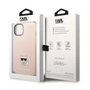 Karl Lagerfeld Silicone Choupette Body Apple iPhone 14 Plus hátlap tok, halvány rózsaszín