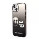 Karl Lagerfeld Gradient Ikonik Karl & Choupette Apple iPhone 14 Plus hátlap tok, fekete