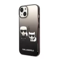   Karl Lagerfeld Gradient Ikonik Karl & Choupette Apple iPhone 14 Plus hátlap tok, fekete
