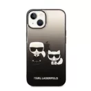 Karl Lagerfeld Gradient Ikonik Karl & Choupette Apple iPhone 14 Plus hátlap tok, fekete