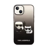   Karl Lagerfeld Gradient Ikonik Karl & Choupette Apple iPhone 14 Plus hátlap tok, fekete