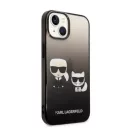 Karl Lagerfeld Gradient Ikonik Karl & Choupette Apple iPhone 14 Plus hátlap tok, fekete