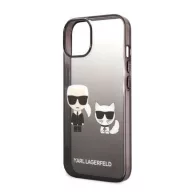   Karl Lagerfeld Gradient Ikonik Karl & Choupette Apple iPhone 14 Plus hátlap tok, fekete