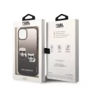 Karl Lagerfeld Gradient Ikonik Karl & Choupette Apple iPhone 14 Plus hátlap tok, fekete