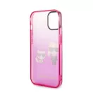 Karl Lagerfeld Gradient Ikonik Karl & Choupette Apple iPhone 14 Plus hátlap tok, rózsaszín