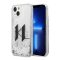 Karl Lagerfeld Liquid Glitter Big KL Apple iPhone 14 hátlap tok, ezüst