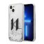 Karl Lagerfeld Liquid Glitter Big KL Apple iPhone 14 hátlap tok, ezüst