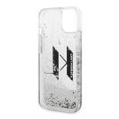 Karl Lagerfeld Liquid Glitter Big KL Apple iPhone 14 hátlap tok, ezüst