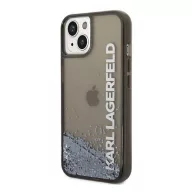   Karl Lagerfeld Liquid Glitter Elong Apple iPhone 14 hátlap tok, fekete