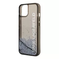   Karl Lagerfeld Liquid Glitter Elong Apple iPhone 14 hátlap tok, fekete