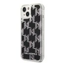 Karl Lagerfeld Liquid Glitter Monogram Apple iPhone 14 hátlap tok, fekete