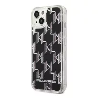   Karl Lagerfeld Liquid Glitter Monogram Apple iPhone 14 hátlap tok, fekete