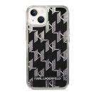 Karl Lagerfeld Liquid Glitter Monogram Apple iPhone 14 hátlap tok, fekete