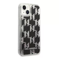   Karl Lagerfeld Liquid Glitter Monogram Apple iPhone 14 hátlap tok, fekete