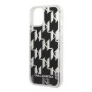 Karl Lagerfeld Liquid Glitter Monogram Apple iPhone 14 hátlap tok, fekete