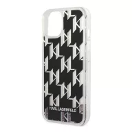   Karl Lagerfeld Liquid Glitter Monogram Apple iPhone 14 hátlap tok, fekete