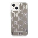 Karl Lagerfeld Liquid Glitter Monogram Apple iPhone 14 hátlap tok, ezüst