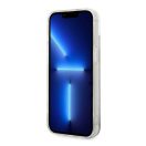 Karl Lagerfeld Liquid Glitter Monogram Apple iPhone 14 hátlap tok, ezüst