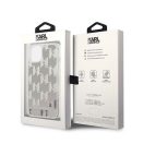 Karl Lagerfeld Liquid Glitter Monogram Apple iPhone 14 hátlap tok, ezüst