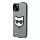Karl Lagerfeld Choupette Head Patch Apple iPhone 14 hátlap tok, ezüst