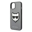 Karl Lagerfeld Choupette Head Patch Apple iPhone 14 hátlap tok, ezüst