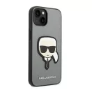 Karl Lagerfeld Saffiano Karl's Head Patch Apple iPhone 14 hátlap tok, ezüst