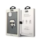 Karl Lagerfeld Saffiano Karl's Head Patch Apple iPhone 14 hátlap tok, ezüst