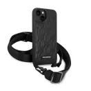 Karl Lagerfeld Monogram Plaque Logo Strap Apple iPhone 14 hátlap tok, fekete