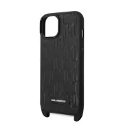   Karl Lagerfeld Monogram Plaque Logo Strap Apple iPhone 14 hátlap tok, fekete