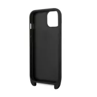   Karl Lagerfeld Monogram Plaque Logo Strap Apple iPhone 14 hátlap tok, fekete