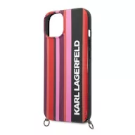   Karl Lagerfeld Color Stripes Strap Apple iPhone 14 hátlap tok, rózsaszín