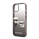 Karl Lagerfeld Gradient Ikonik Karl & Choupette Apple iPhone 14 hátlap tok, fekete