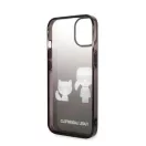 Karl Lagerfeld Gradient Ikonik Karl & Choupette Apple iPhone 14 hátlap tok, fekete